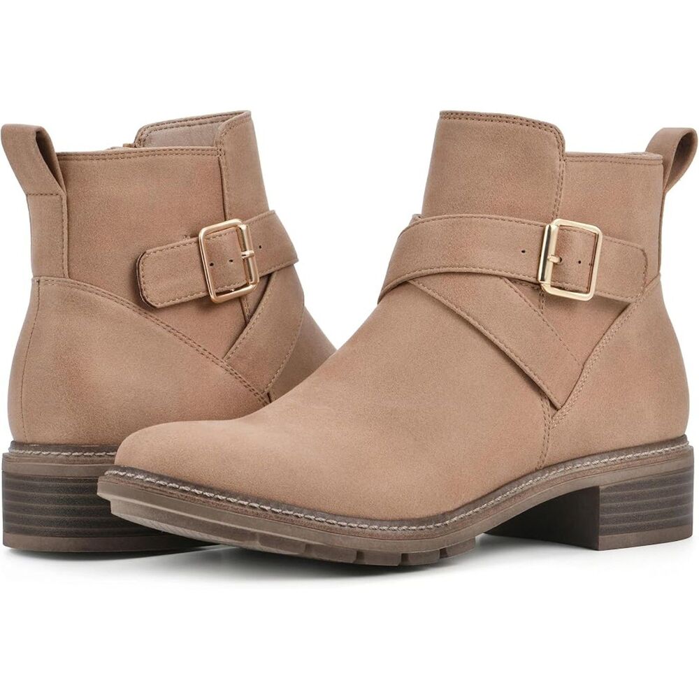 Women's Shoes Elie Stacked Heel Ankle Bootie, Size 6.5M, SL4-141S008